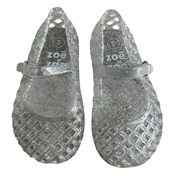 Zoe & Zac Toddler Girl Clear Jelly Sandals Size 5 summer Beachy velcro - Picture 1 of 3